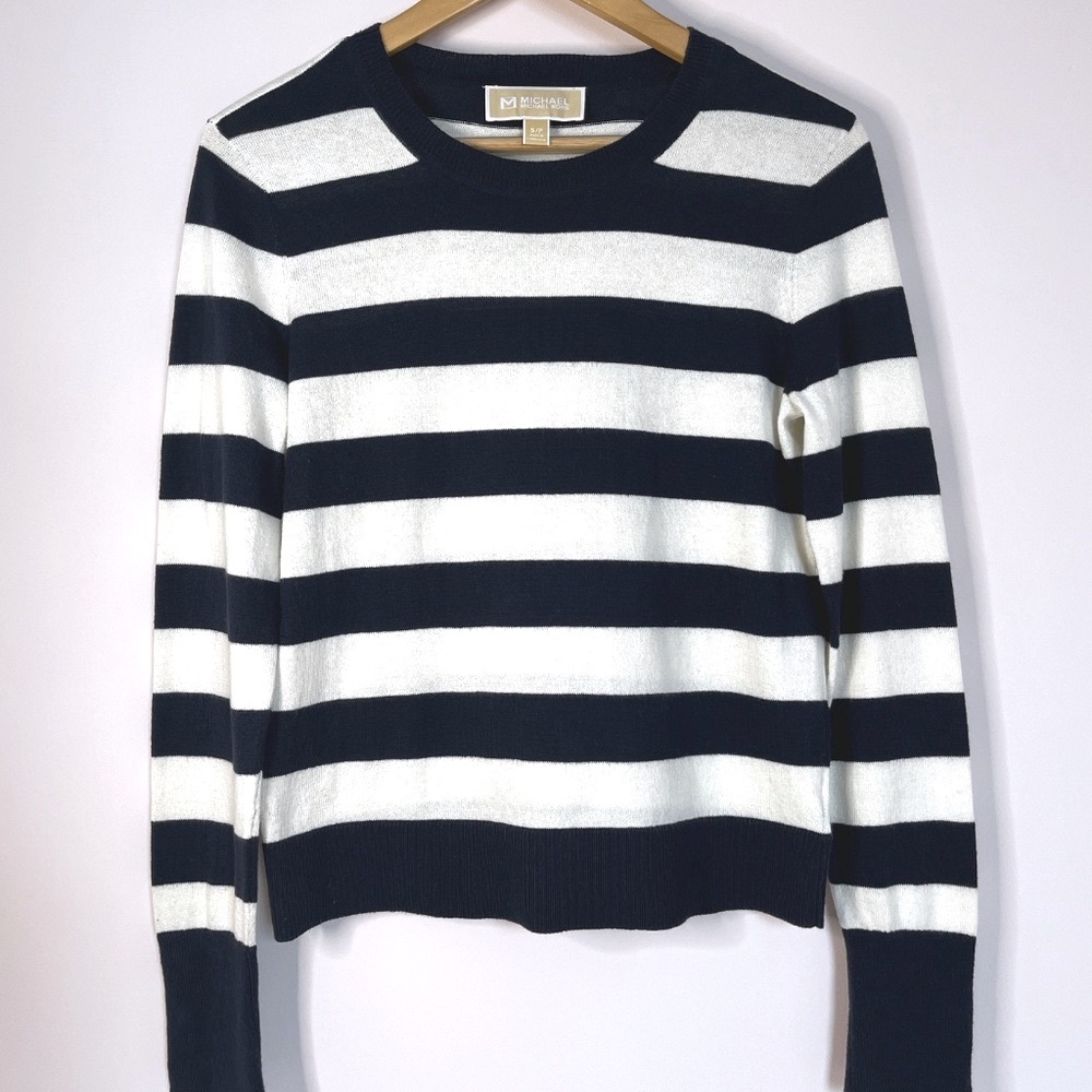 Cotton Blend Striped Sweater